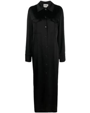 Nanushka Joann Satin Shirtdress - Black