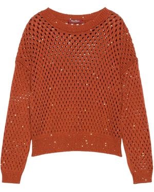 Max Mara Studio Pilade Open-Knit Sweater - Orange