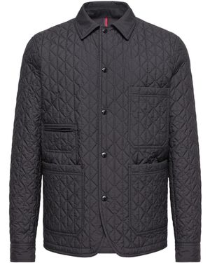 Moncler Theoline Diamond-Quilted Padded Mid-Length Jacket - Gray