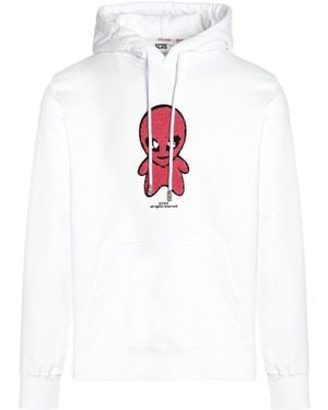Gcds Weirdo Drawstring Hoodie - White