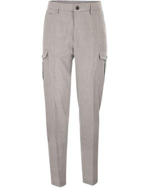 Peserico Belt-Loop Utility Casual Trousers - Grey