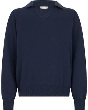 Roberto Collina Open Collar Knitted Jumper - Blue