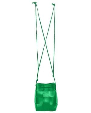 Bottega Veneta Small Cassette Drawstring Shoulder Bag - Green
