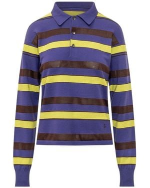 JW Anderson Jw Anderson Striped Rugby Knit Top - Blue