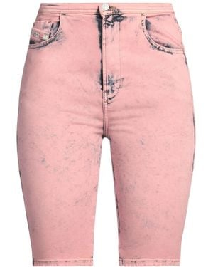 DIESEL Plain Color Denim Shorts - Pink