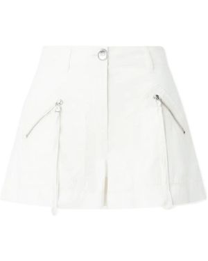 Pinko Zip-Detailed Straight Hem Shorts - White