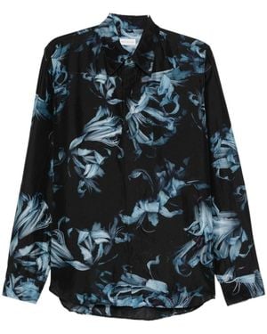 Dries Van Noten Floral Printed Buttoned Shirt - Blue