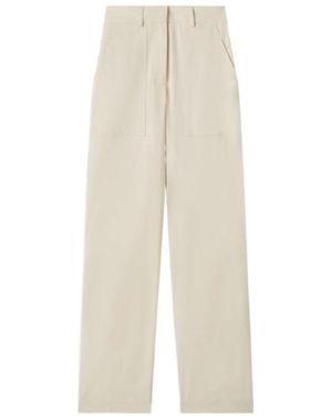 JOSEPH Jaber Light Cotton Trousers - White