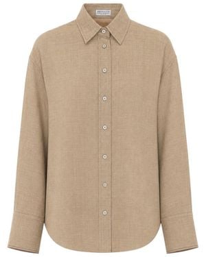 Brunello Cucinelli Monile Detail Shirt - Natural