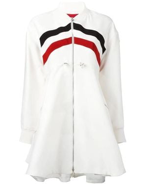 Moncler Striped Flared Casual Jacket - White