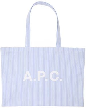 A.P.C. Diane 2.0 Logo Tote Bag - Blue