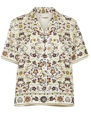 Tory Burch Printed Silk Shirt - White