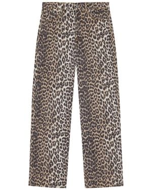 Ganni High-Rise Wide-Leg Jeans - Grey
