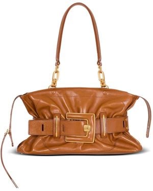 Balmain Calfskin Leather Anthem Bag - Brown