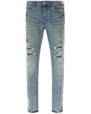 Purple Brand P001 Reflective Paint Repair Skinny Jeans in Black