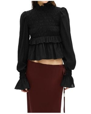 Ann Demeulemeester Ruffled-Details Blouse - Black