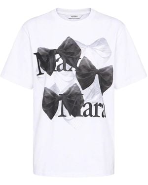 Max Mara Solid-Color Printed T-Shirt - White