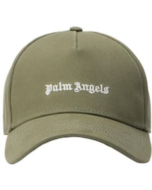 Palm Angels Embroidered Logo Corduroy Cap - Green