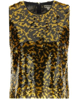 STAUD Seraphina Sequin-Embellishment Sleeveless Top - Green