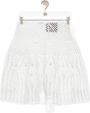 Loewe Crochet Mini Skirt - White