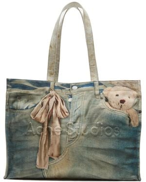 Acne Studios Logo Shopper Tote - Green