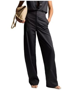 Vince High-Waisted Elastic Waist Pants - Black