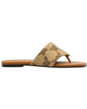 MCM Printed Slippers - Brown