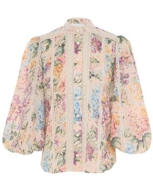 Zimmermann Halliday Laced Trim Shirt - Natural