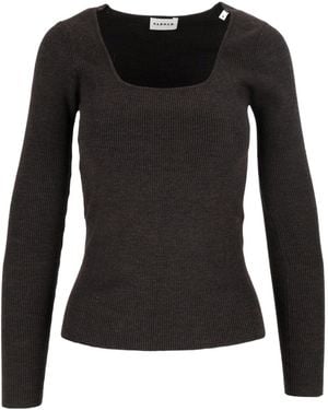 P.A.R.O.S.H. U-Neck Long-Sleeved Jumper - Black
