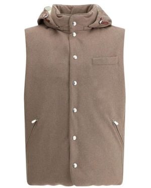 Brunello Cucinelli Sleeveless Hooded Gilet - Brown