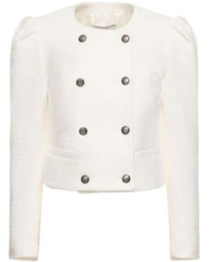 Alessandra Rich Double-Breasted Casual Jacket - White