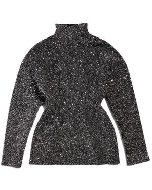 Balenciaga Paillette Engineered Hourglass Top - Grey
