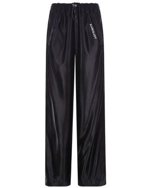 Khrisjoy Metallic-Effect Elastic Drawstring Waist Pants - Blue