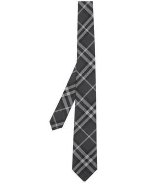 Burberry Classic Cut Vintage Check Tie - White