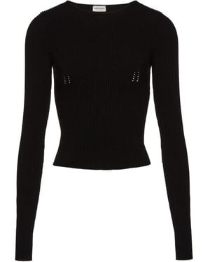 Magda Butrym Sculpted Rib Knitted Top - Black