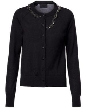 Simone Rocha Embellished Wool And Silk Cardigan - Blue