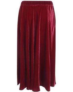Aspesi Long Velvet Skirt - Red