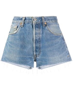 RE/DONE Distressed Denim Shorts - Blue