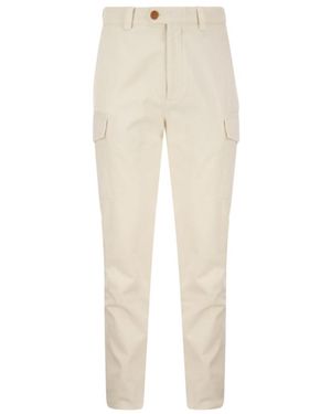 Brunello Cucinelli Straight-Leg Cargo Trousers - Natural