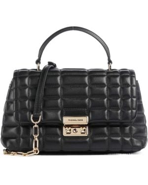 MICHAEL Michael Kors Tribeca Medium Quilted Satchel Bag - Black