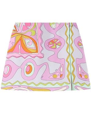 PUCCI Pucci Printed Silk Mini Skirt - Pink