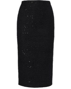 Roland Mouret Sequined Bouclé Pencil Skirt - Black