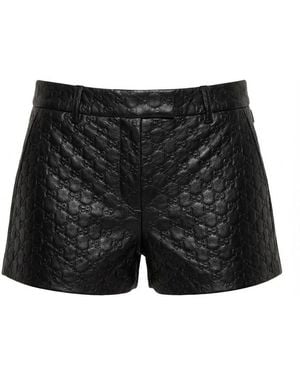 Gucci Logo Embossed Shorts - Black