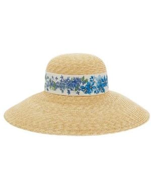 Ferragamo Spring Print Straw Hat - White