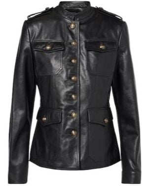 Nili Lotan Button Leather Jacket - Black