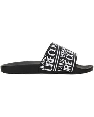Versace Jeans Couture Couture Logo Rubberised Slides - Black