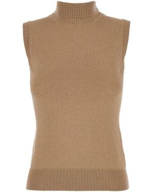 Sportmax 'Ardenza' Knit Vest With High Neck - Brown