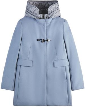 Fay Toggle Wool-Blend Coat - Blue