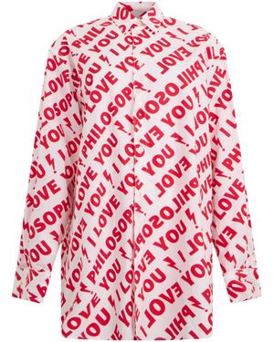Philosophy Di Lorenzo Serafini Allover Logo Print Shirt - Red
