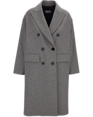Alberto Biani Long-Sleeved Coat - Gray